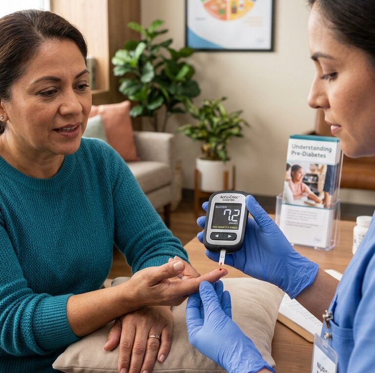 Glicosímetro moderno medindo nível de glicose para controle do pré-diabetes